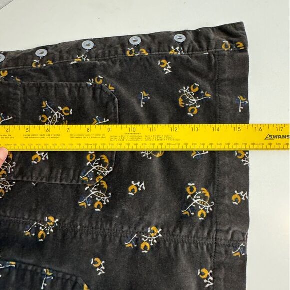 Free People A-line Floral Velour Mini Skirt 2 - Picture 8 of 9